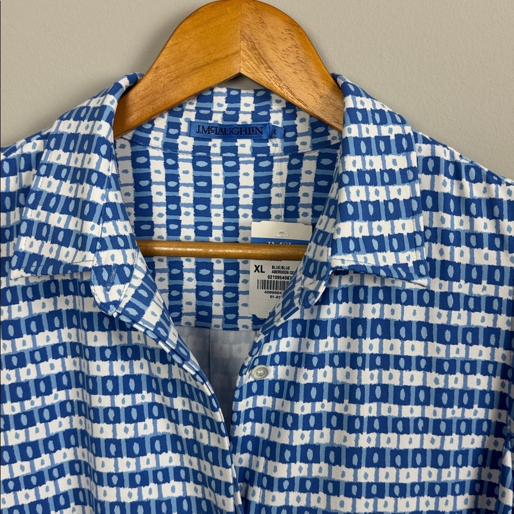 J. McLaughlin Negin Blue Button Up Shirt Dress. Size XL. - Picture 4 of 10